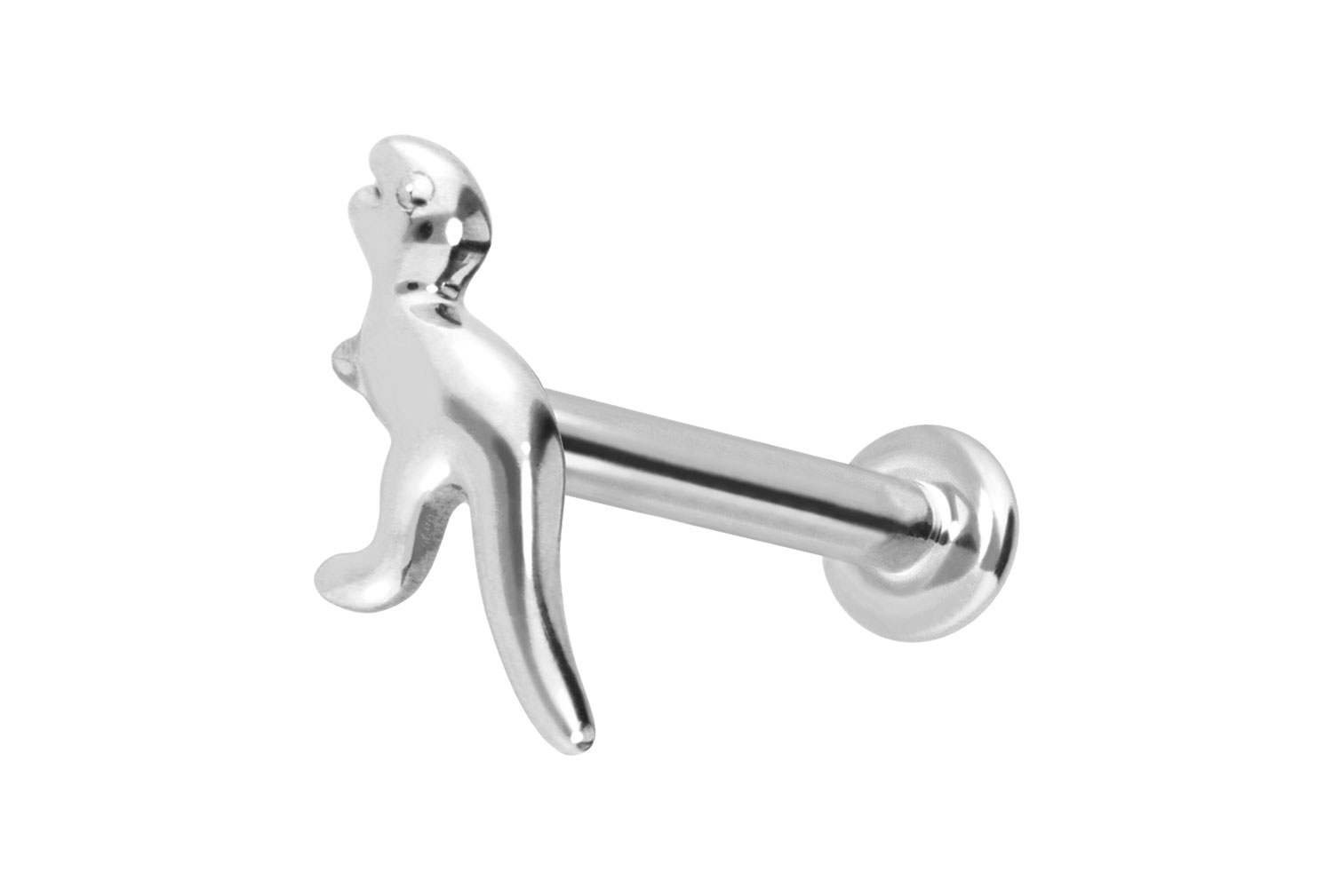 14 Karat Gold Labret Piercing mit Push Fit DINOSAURIER